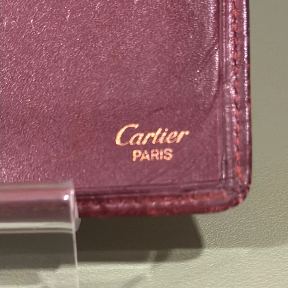 Cartier Leather Wallet with Gold Accents